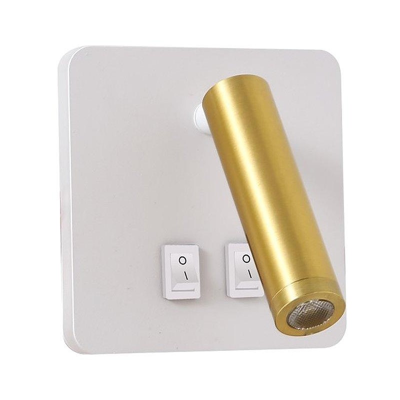 IMMAX GOAL designové nástěnné LED svítidlo, 2 vypínače, 7W, bílo-zlaté
