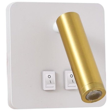 IMMAX GOAL designové nástěnné LED svítidlo, 2 vypínače, 7W, bílo-zlaté