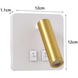 IMMAX GOAL designové nástěnné LED svítidlo, 2 vypínače, 7W, bílo-zlaté