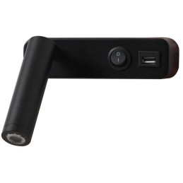 IMMAX GOAL designové nástěnné LED svítidlo, vypínač, USB, 3W, černé