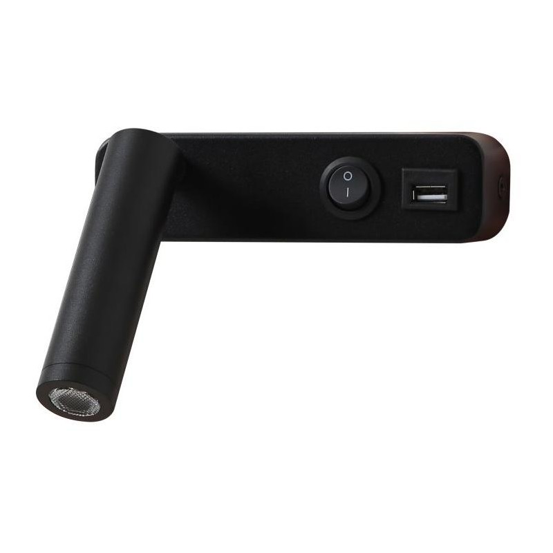 IMMAX GOAL designové nástěnné LED svítidlo, vypínač, USB, 3W, černé