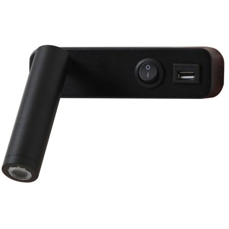 IMMAX GOAL designové nástěnné LED svítidlo, vypínač, USB, 3W, černé