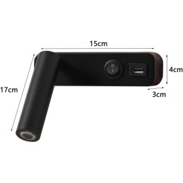 IMMAX GOAL designové nástěnné LED svítidlo, vypínač, USB, 3W, černé