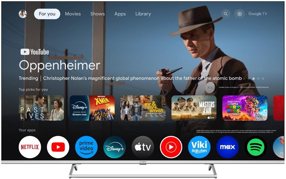 STRONG SMART QLED TV 50"/ SRT50UG8773C/ UHD/ 3840x2160/ DVB-T2/C/S2/ H.265/HEVC/ 4xHDMI/ 2xUSB/ Wi-Fi/ LAN/ G/ ANDROID14