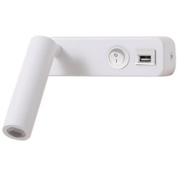 IMMAX GOAL designové nástěnné LED svítidlo, vypínač, USB, 3W, bílé