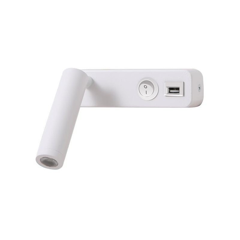 IMMAX GOAL designové nástěnné LED svítidlo, vypínač, USB, 3W, bílé