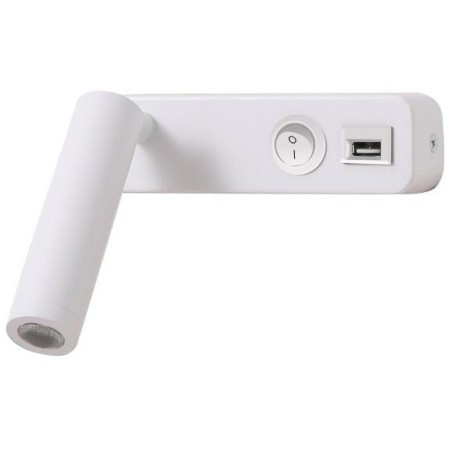 IMMAX GOAL designové nástěnné LED svítidlo, vypínač, USB, 3W, bílé