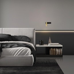 IMMAX GOAL designové nástěnné LED svítidlo, vypínač, USB, 3W, černo-zlaté