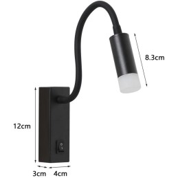 IMMAX GOAL designové nástěnné LED svítidlo, vypínač, 3W, černé