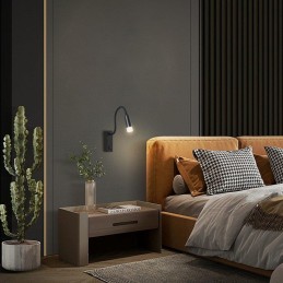 IMMAX GOAL designové nástěnné LED svítidlo, vypínač, 3W, černé