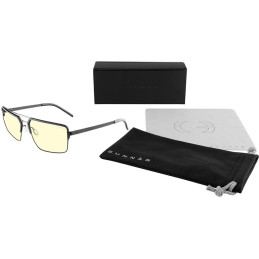 GUNNAR kancelářske/herní brýle  PINNACLES ONYX-SILVER jantarová skla BLF 65 GUNNAR focus