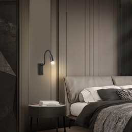 IMMAX GOAL designové nástěnné LED svítidlo, vypínač, 3W, černé