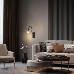 IMMAX GOAL designové nástěnné LED svítidlo, vypínač, 3W, černé