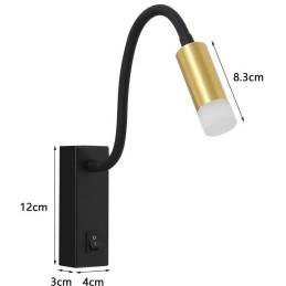 IMMAX GOAL designové nástěnné LED svítidlo, vypínač, 3W, černo-zlaté