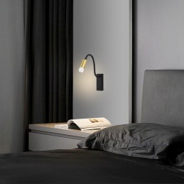 IMMAX GOAL designové nástěnné LED svítidlo, vypínač, 3W, černo-zlaté