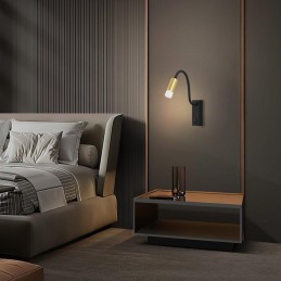 IMMAX GOAL designové nástěnné LED svítidlo, vypínač, 3W, černo-zlaté