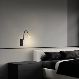 IMMAX GOAL designové nástěnné LED svítidlo, vypínač, 3W, černo-zlaté