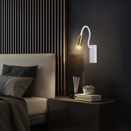 IMMAX GOAL designové nástěnné LED svítidlo, vypínač, 3W, bílo-zlaté