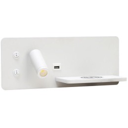 IMMAX LED Be PREPARE 4v1, bodové svítidlo s Qi nabíjením, USB, bílé, varianta pravá