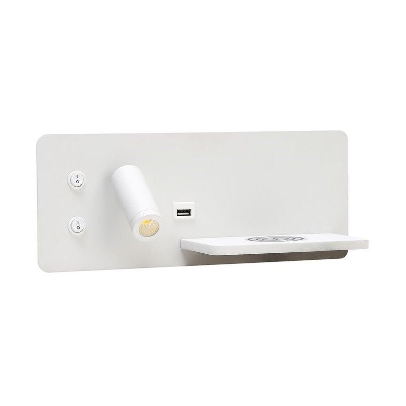 IMMAX LED Be PREPARE 4v1, bodové svítidlo s Qi nabíjením, USB, bílé, varianta pravá