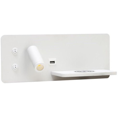 IMMAX LED Be PREPARE 4v1, bodové svítidlo s Qi nabíjením, USB, bílé, varianta pravá