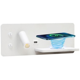 IMMAX LED Be PREPARE 4v1, bodové svítidlo s Qi nabíjením, USB, bílé, varianta pravá