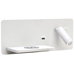 IMMAX LED Be PREPARE 4v1, bodové svítidlo s Qi nabíjením, USB, bílé, varianta levá