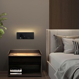 IMMAX LED Be PREPARE 4v1, bodové svítidlo s Qi nabíjením, USB, černé, varianta pravá