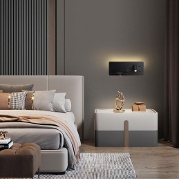 IMMAX LED Be PREPARE 4v1, bodové svítidlo s Qi nabíjením, USB, černá, varianta levá