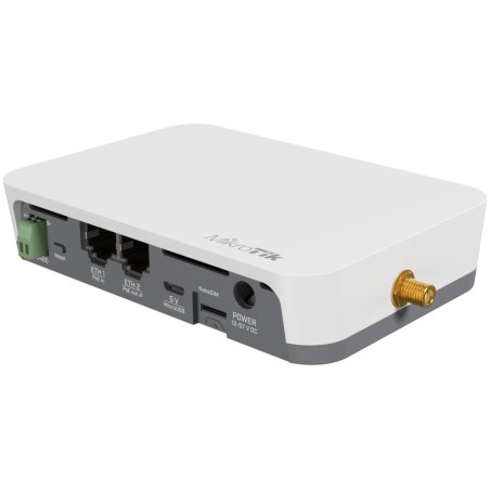 MikroTik KNOT LR8G kit,  LoRa Gateway, CAT-M/NB, Bluetooth, GPS, 2x LAN, 1x SIM, microUSB, 2.4 GHz b/g/n, L4
