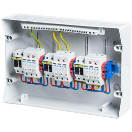 Solarmi DC3 osazený rozvaděč pro fotovoltaiku, 3x svodič, 3x odpojovač, pojistky, 3x15A, 1000V,