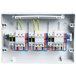 Solarmi DC3 osazený rozvaděč pro fotovoltaiku, 3x svodič, 3x odpojovač, pojistky, 3x15A, 1000V,