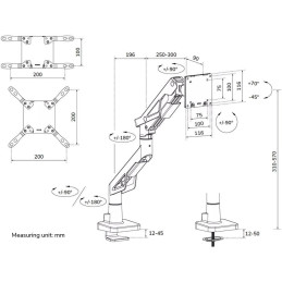 Neomounts DS70-256BL1 ACE Gaming Desk Mount, single display up to 57"  (Topfix clamp/grommet)