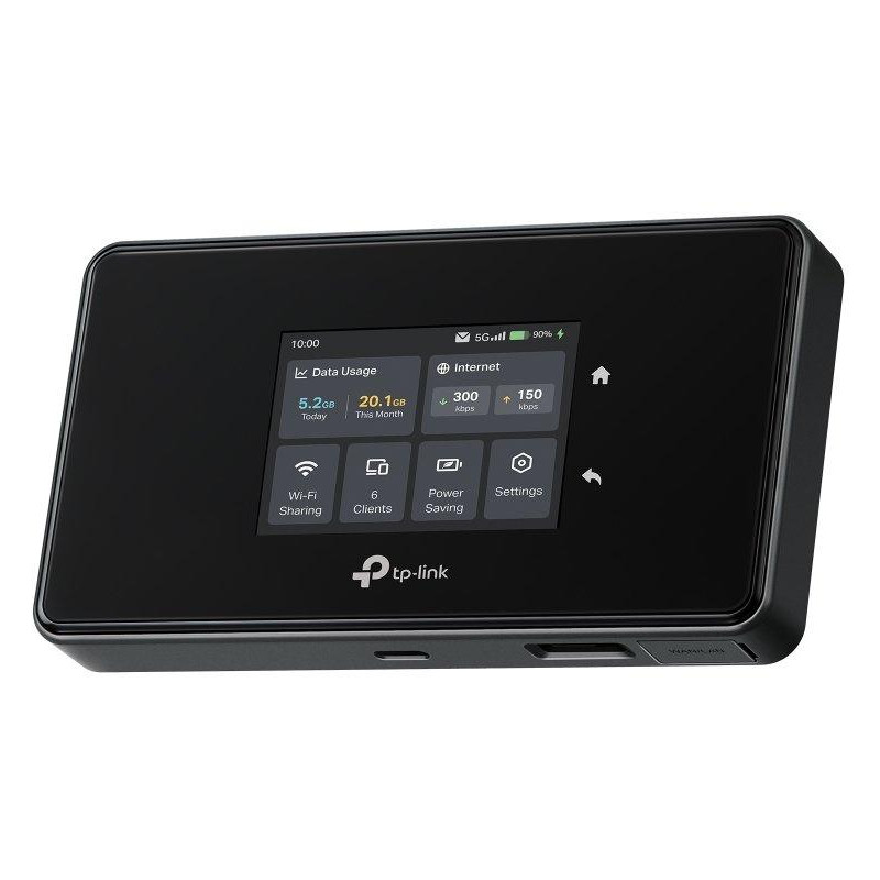 TP-Link M8550 mobilní 5G WiFi 6 router, display, 4700 mAh baterie, SD slot, 1x GLAN, 2x TS9,