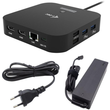 I-tec dokovací stanice USB-C Dual HDMI Docking Station with Power Delivery 100W + univerzální nabíječka 100W