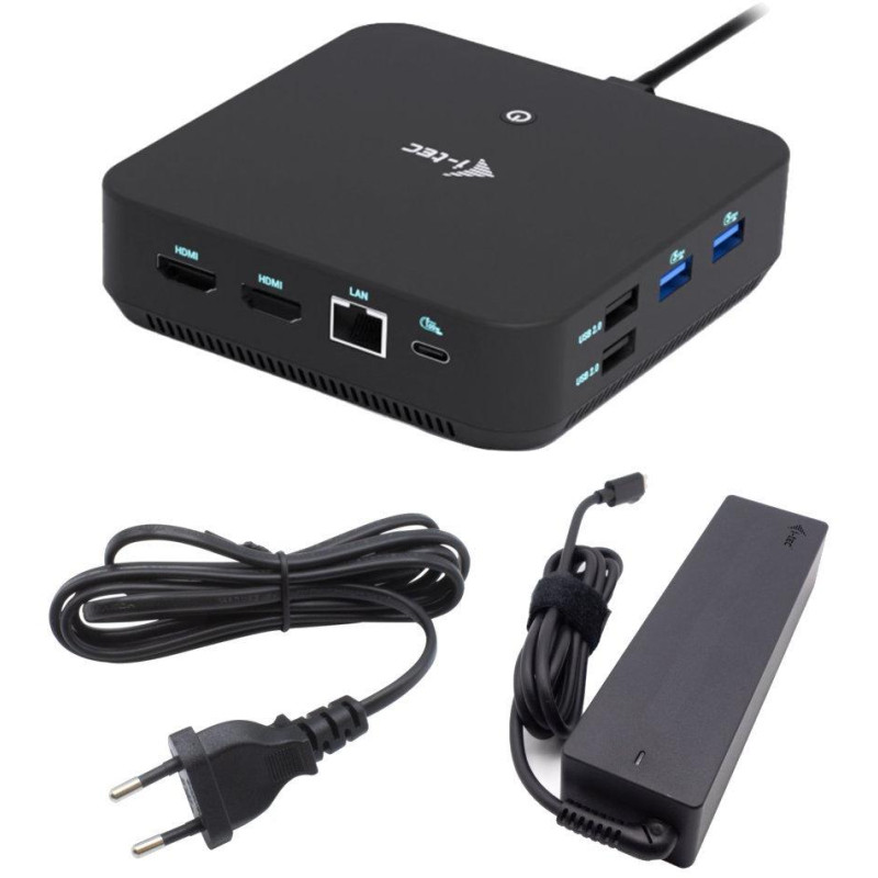 I-tec dokovací stanice USB-C DP Dual HDMI Docking Station, Power Delivery 100W + univerzální nabíječka 100W