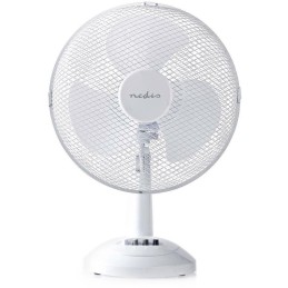 NEDIS stolní ventilátor/ průměr 30 cm/ výkon 35 W/ 3 rychlosti/ funkce oscilace/ kabel 1,5 m/ bílý