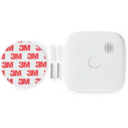 NEDIS Wi-Fi chytrý detektor kouře/ napájení z baterie/ hlasitost 85 dB/ výdrž snímače 10 let/ Android & iOS/ bílý