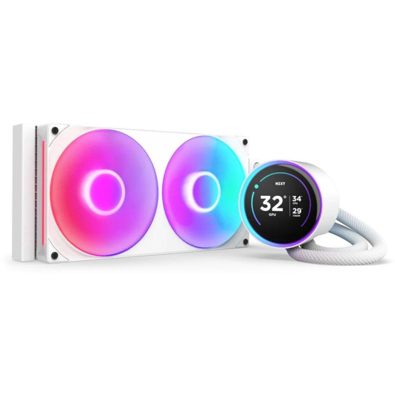 NZXT vodní chladič Kraken 280 ELITE RGB / 2x140mm RGB fan / 4-pin PWM / LCD disp. / 6 let