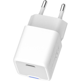 COLORWAY 1x USB-C/ síťová nabíječka/ GaN/ PD/ PPS/ 20W/ Bílá