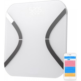 UMAX chytrá váha Smart Scale US20E/ 0,2 – 180 kg/ Bluetooth 4.0/ 11 tělesných parametrů/ čeština/ bílá