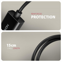 AXAGON adaptér DP na HDMI / RVD-HI20N / 4K/60Hz / HDCP 2.2 / 0,15m / černý
