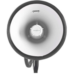 POŠKOZENÝ OBAL - NEDIS megafon/ BT/ rozsah 1500m/ hlasitost 120dB/ odnímatelný mikrofon/ vestavěná siréna/ ramenní popruh/ čer..
