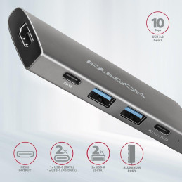 AXAGON multi USB-C hub 5in1 / HMC-5G21 / PD 60W / 2xUSB-C / 2xUSB-A / 1xHDMI / kabel 15cm