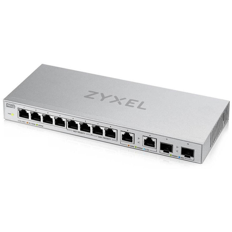 Zyxel XGS1010-12 v2, 12-Port Gigabit Unmanaged Switch with 8-Port 1G + 2-Port 2.5G + 2-Port SFP+