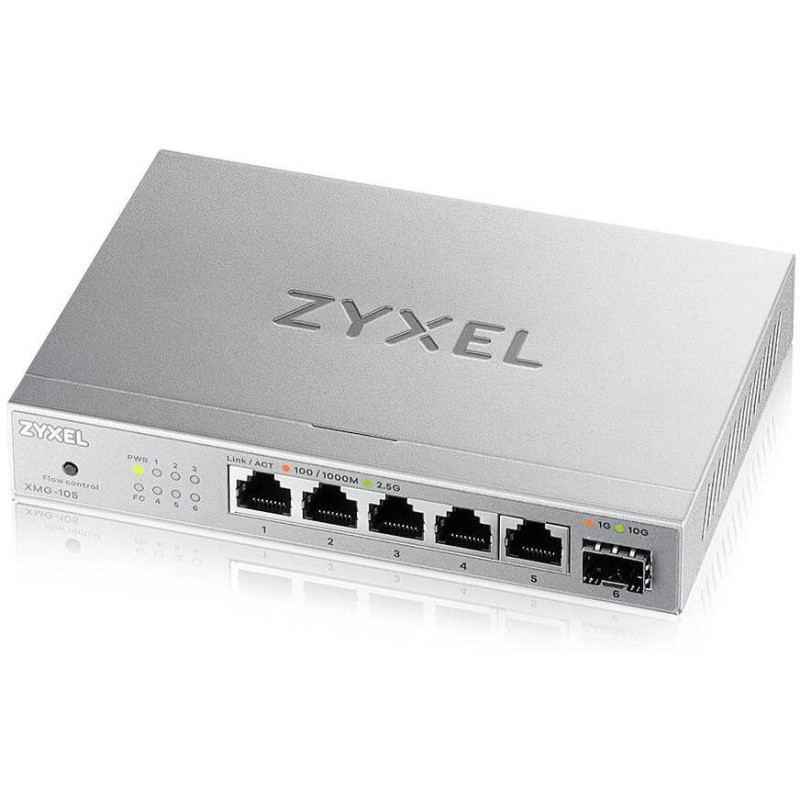 Zyxel XMG-105 5 Ports 2,5G + 1 SFP+ MultiGig unmanaged Desktop Switch