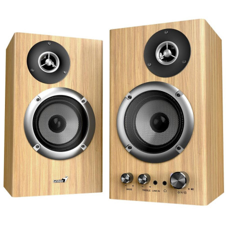 GENIUS repro SP-HF1812 Pine Wood/ 2.0/ 50W/ Bluetooth 5.3/ dřevěné/ barva světlé dřevo