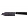 Nóż ceramiczny Santoku KYOCERA, rękojeść z czarnego drewna, ostrze czarne o długości 14 cm