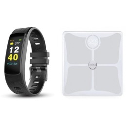 UMAX chytrá váha Stay Active! Smart Scale US10C + chytrý náramek U-Band 116 HeartRate Color