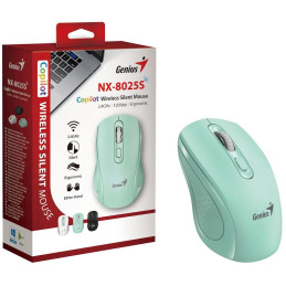 GENIUS NX-8025S Aquamarine/ 1200 dpi/ bezdrátová/ tichá/ Copilot/ 4tlačítková/ zelená
